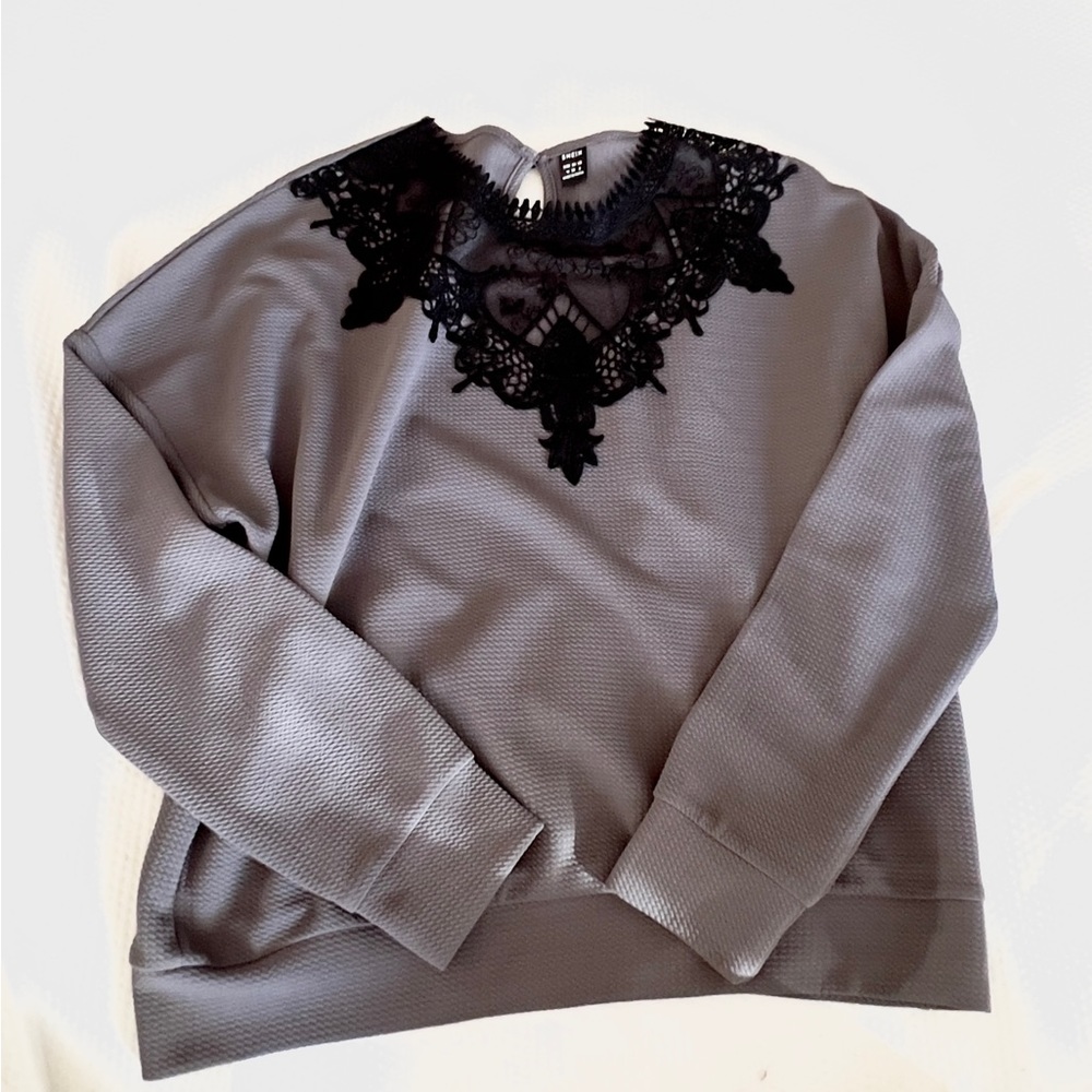 SHEIN gorgeous lacey long sleeve top